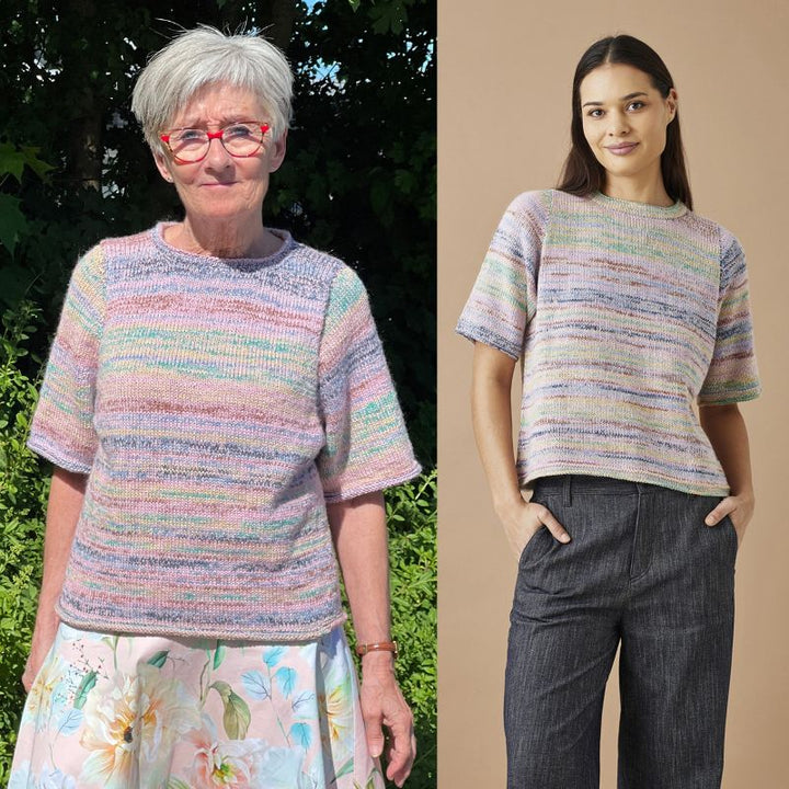 T-shirt i glatstrik i Maja Color og Leonora garn fra Permin