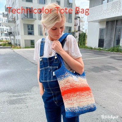 Technicolor Tote Bag fra PetiteKnit (Opskrift i fysisk papirudgave) - KreStoffer