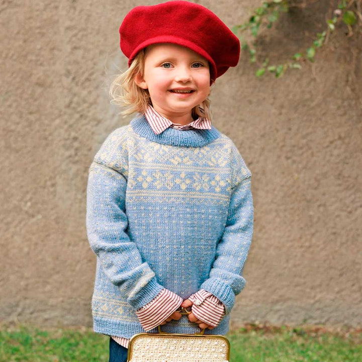 Strikkekit 2608-5 Telemark Junior sweater i Tynd Peer Gynt