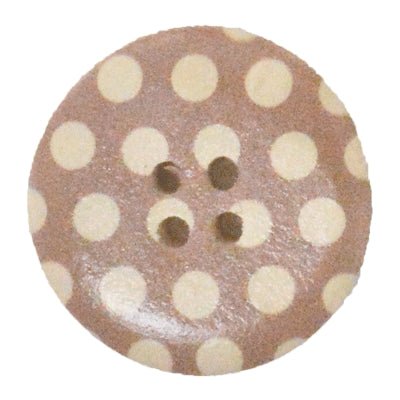 Træknap med prikker 30 mm, beige - KreStoffer