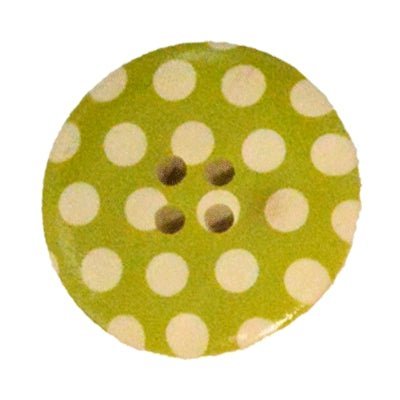 Træknap med prikker 30 mm lime