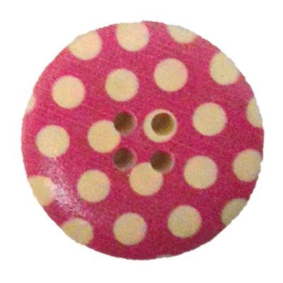 Træknap med prikker 30 mm pink