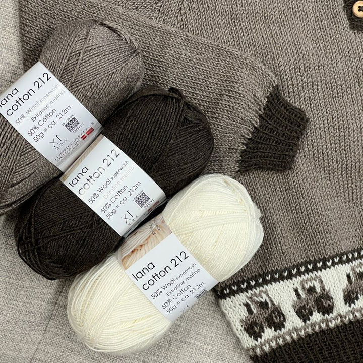Traktorbluse til børn i Lana Cotton 212