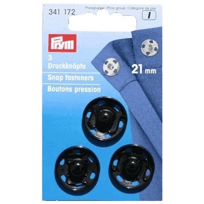 Tryklåse 21 mm, sort - KreStoffer