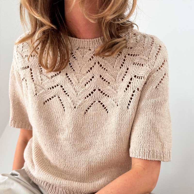 Strikkekit Tulipan Tee fra Le Knit i Line garn
