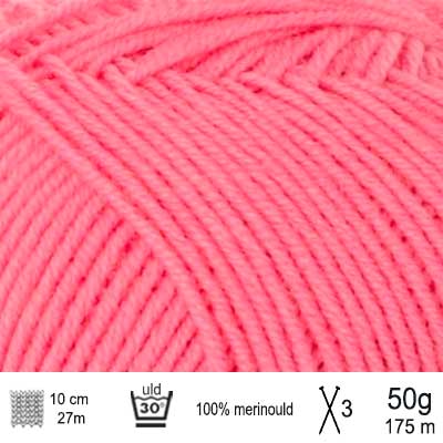 Tynd Merinould garn fra Sandnes Garn Bubblegum pink