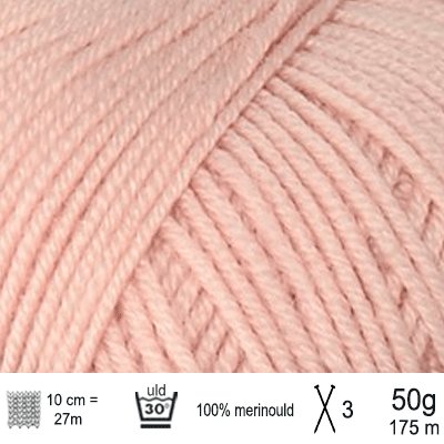 Tynd Merinould garn fra Sandnes Garn Pudder rosa