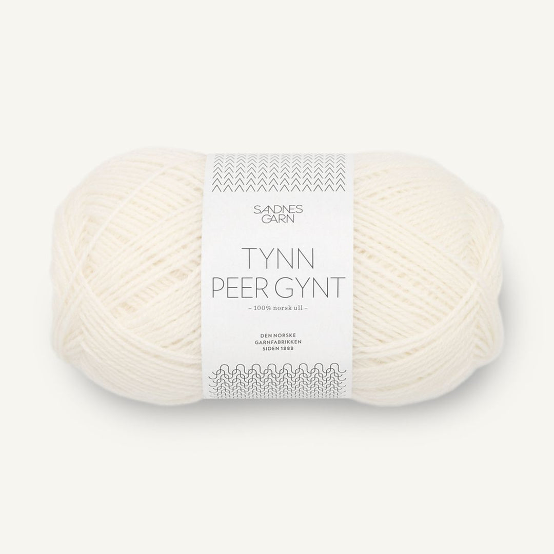 Tynd Peer Gynt garn fra Sandnes Garn Hvid