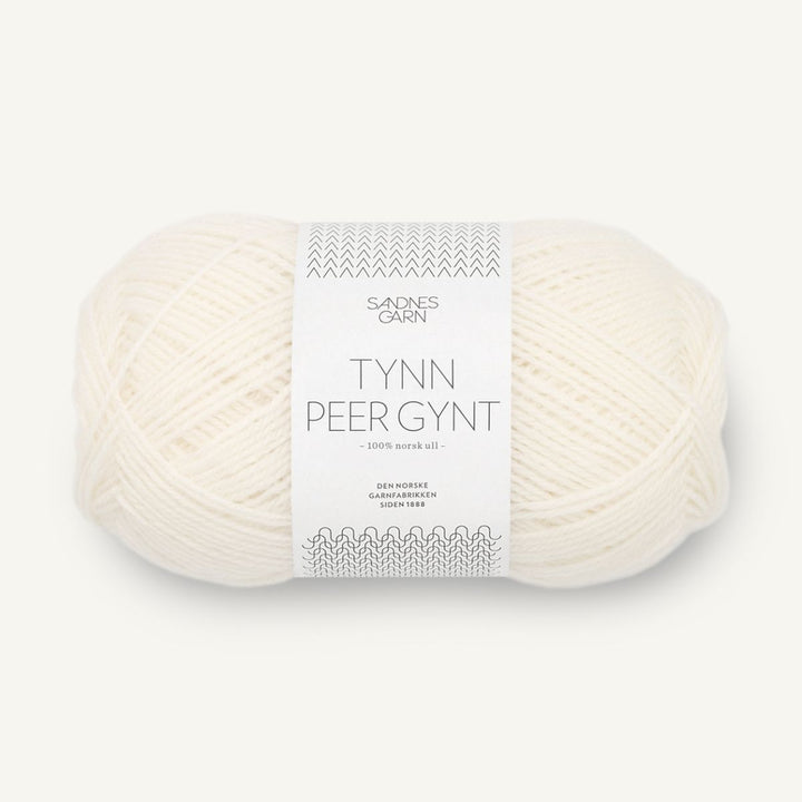Tynd Peer Gynt garn fra Sandnes Garn Hvid