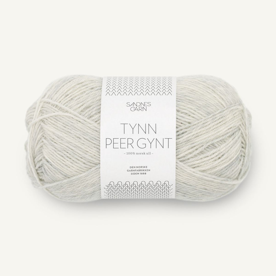 Tynd Peer Gynt garn fra Sandnes Garn Lys gråmeleret