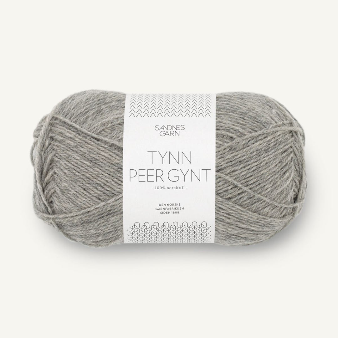 Tynd Peer Gynt garn fra Sandnes Garn Gråmeleret