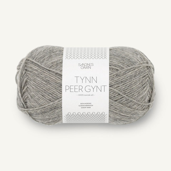 Tynd Peer Gynt garn fra Sandnes Garn Gråmeleret