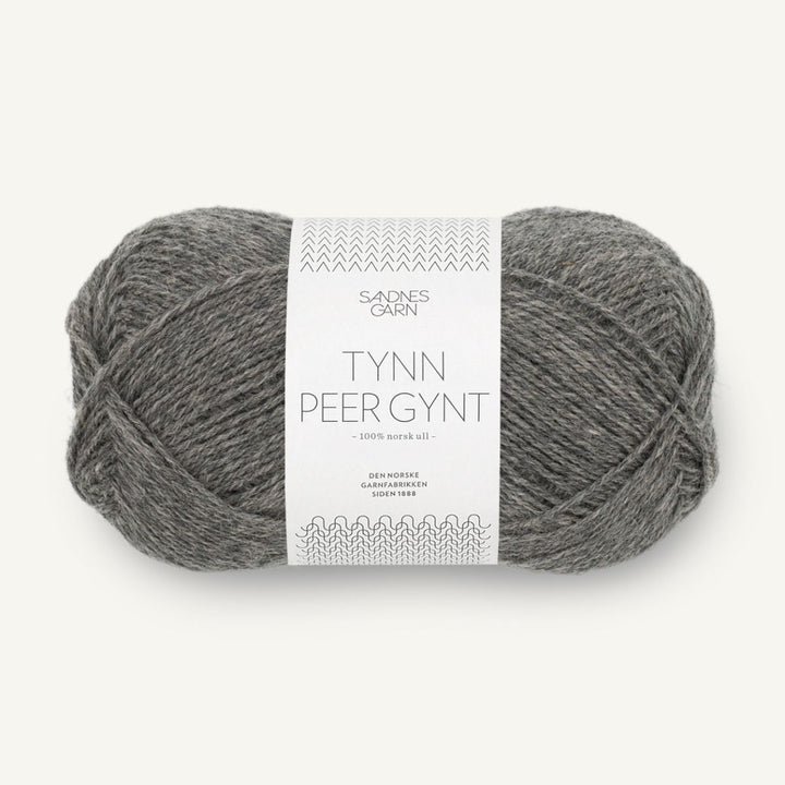 Tynd Peer Gynt garn fra Sandnes Garn Mørk gråmeleret