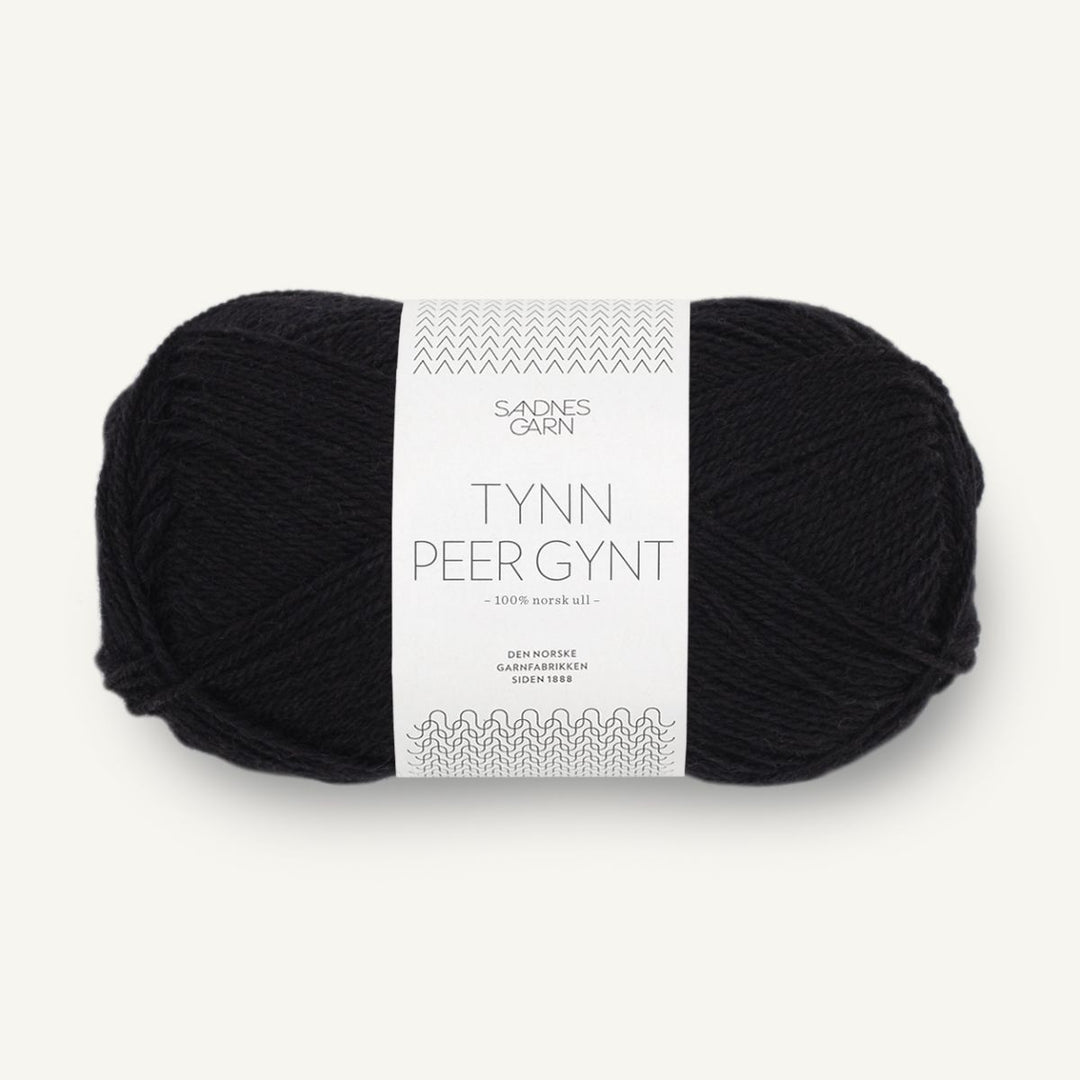 Tynd Peer Gynt garn fra Sandnes Garn Sort