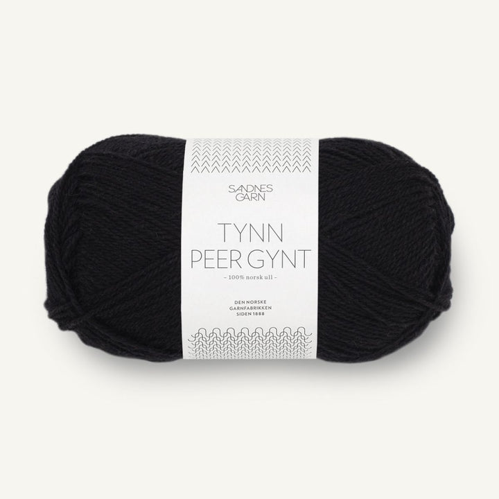 Tynd Peer Gynt garn fra Sandnes Garn Sort