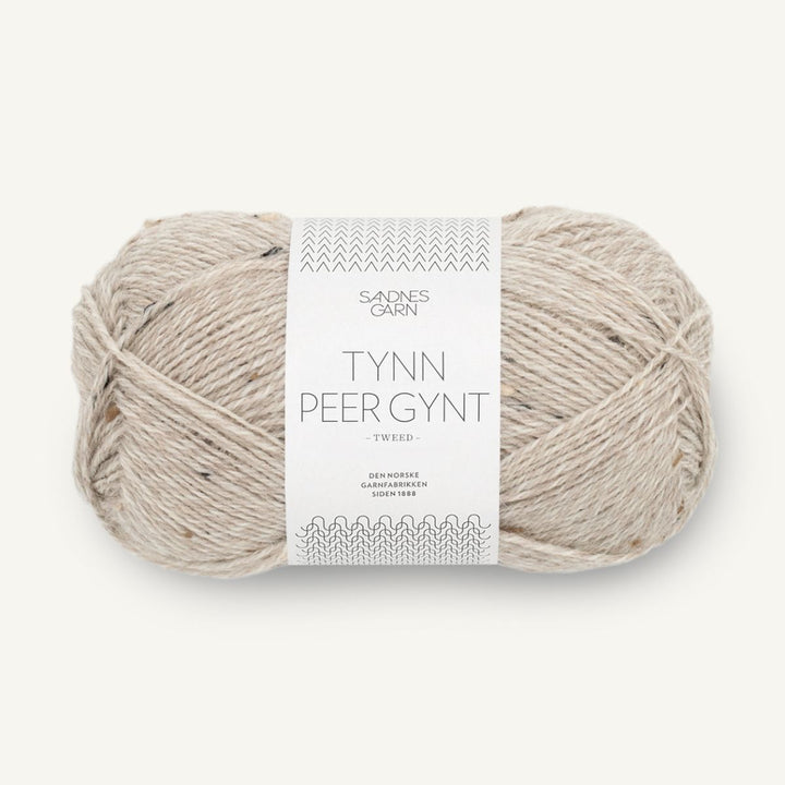 Tynd Peer Gynt garn fra Sandnes Garn Gråbeige tweed