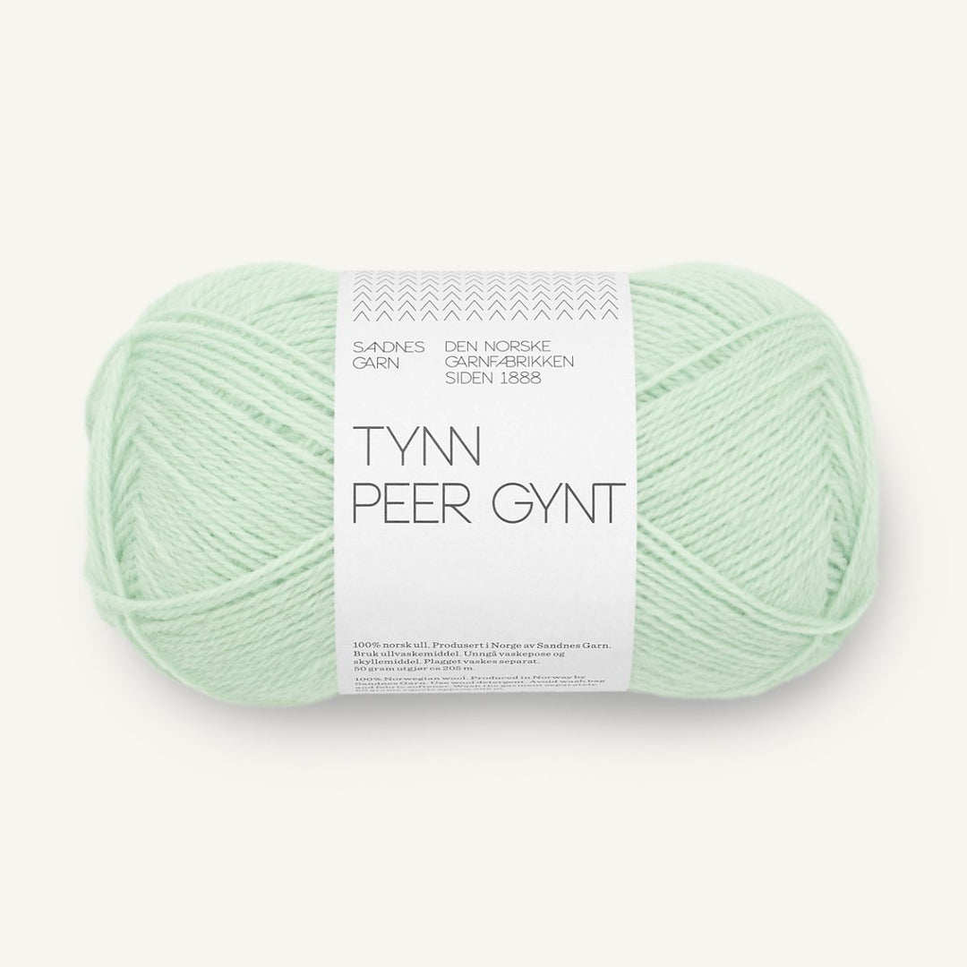 Tynd Peer Gynt garn fra Sandnes Garn Mint green