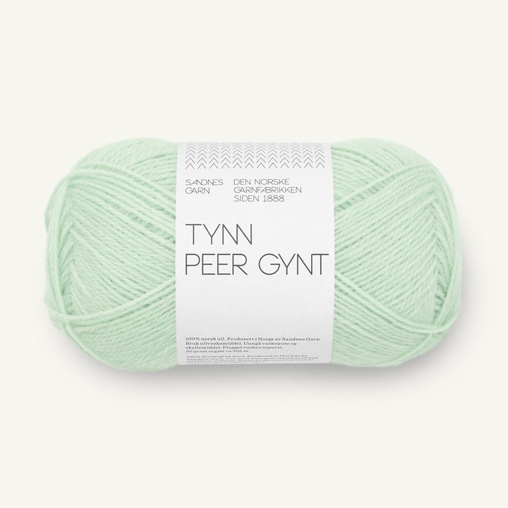 Tynd Peer Gynt garn fra Sandnes Garn Mint green