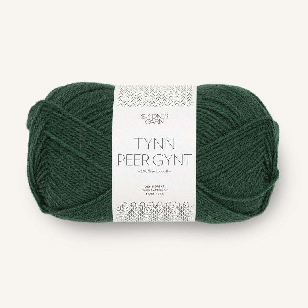 Tynd Peer Gynt garn fra Sandnes Garn Skovgrøn
