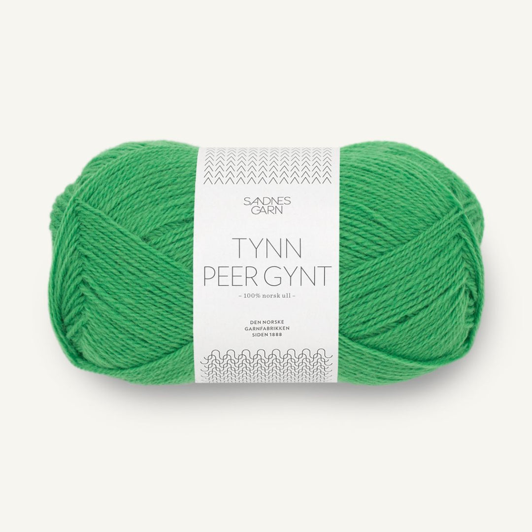 Tynd Peer Gynt garn fra Sandnes Garn Jelly bean green