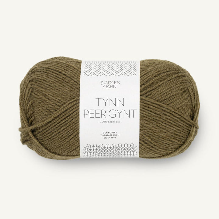 Tynd Peer Gynt garn fra Sandnes Garn Dark olive