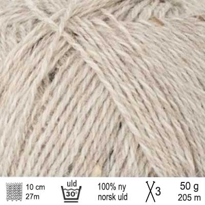 Tynd Peer Gynt garn fra Sandnes Garn Gråbeige tweed