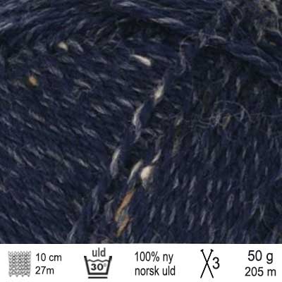 Tynd Peer Gynt garn fra Sandnes Garn marine med natur tweed
