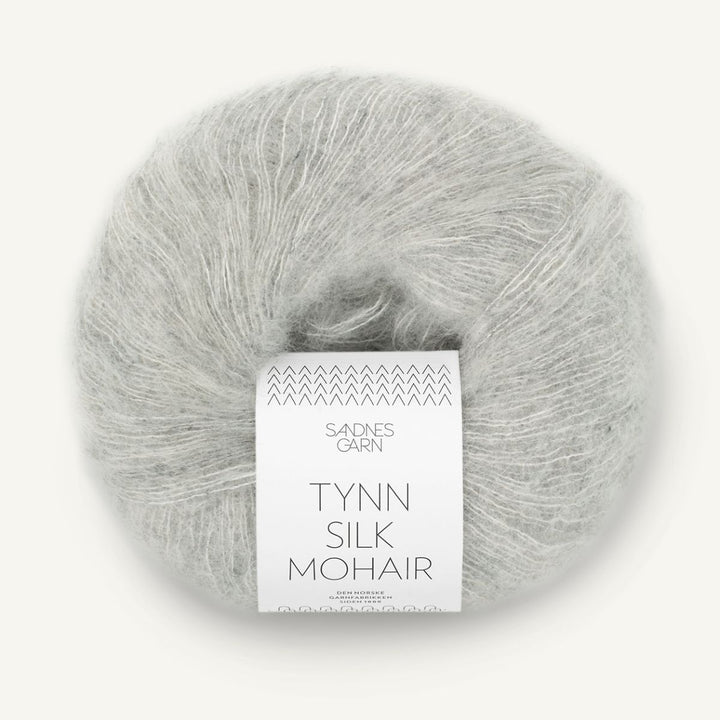 Tynd Silk Mohair garn fra Sandnes Garn Lys grå meleret