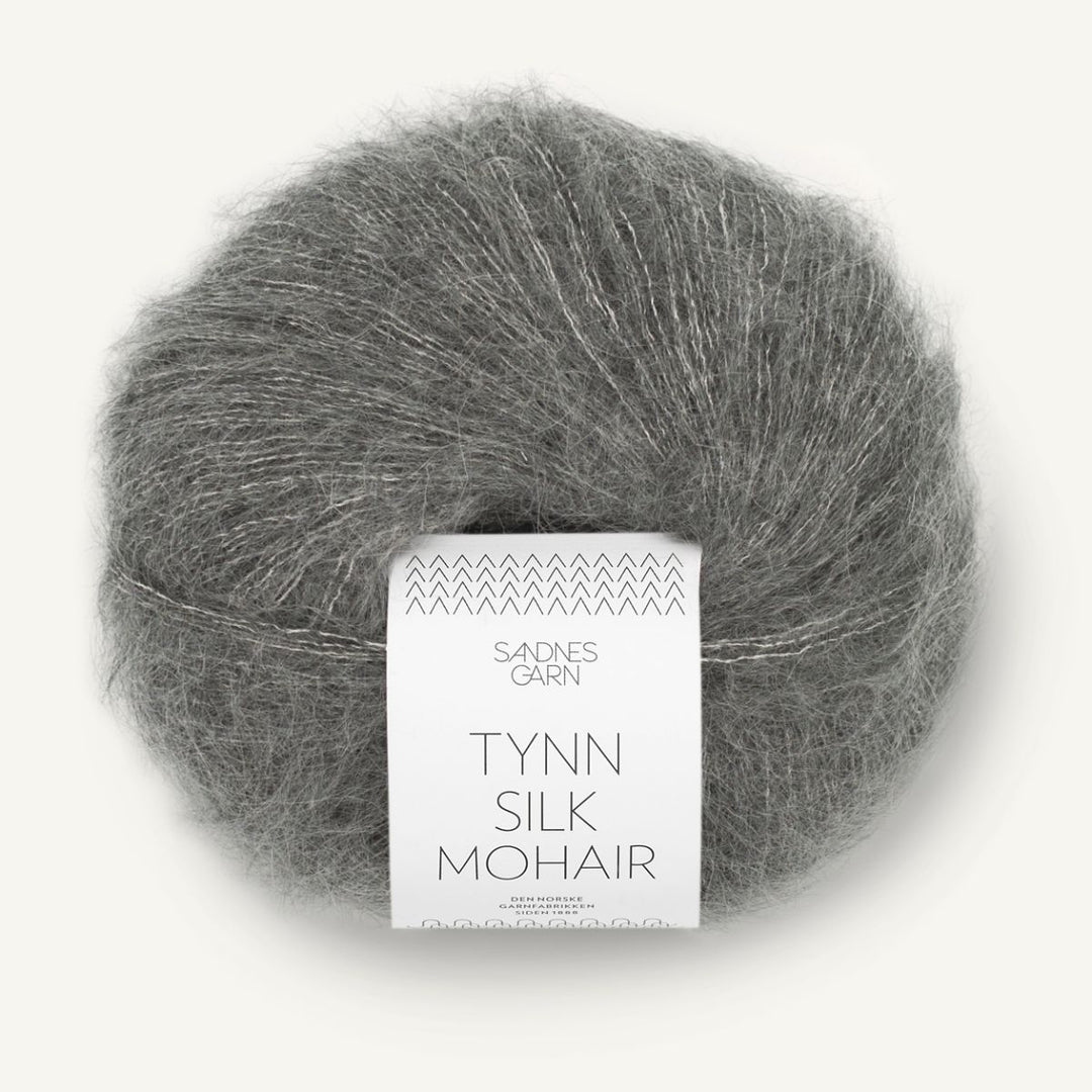 Tynd Silk Mohair garn fra Sandnes Garn Mørk gråmeleret