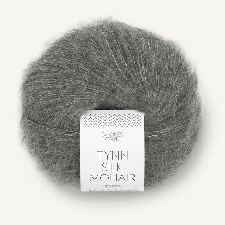 Tynd Silk Mohair garn fra Sandnes Garn Mørk gråmeleret