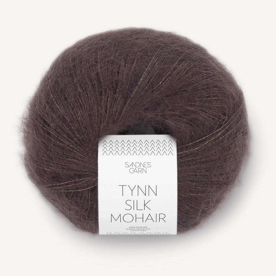 Tynd Silk Mohair garn fra Sandnes Garn Mørk chokolade