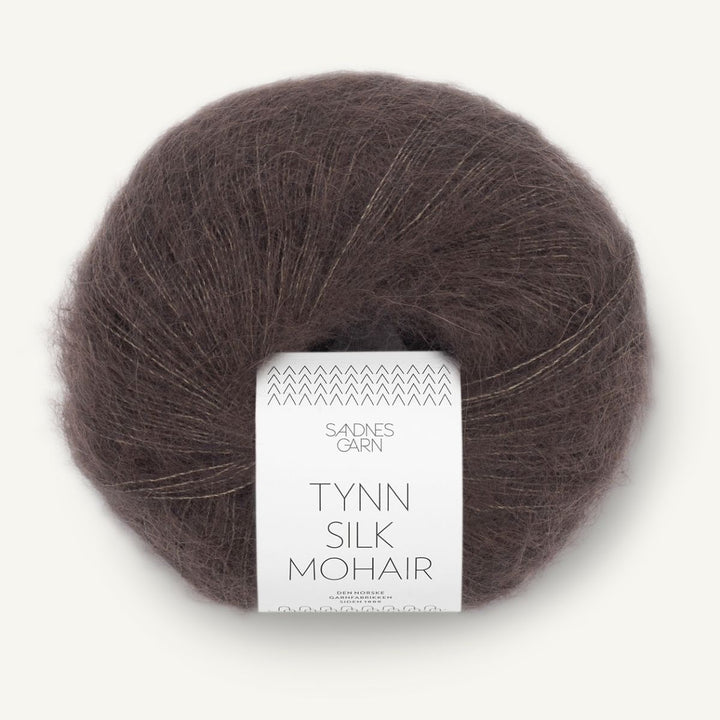 Tynd Silk Mohair garn fra Sandnes Garn Mørk chokolade