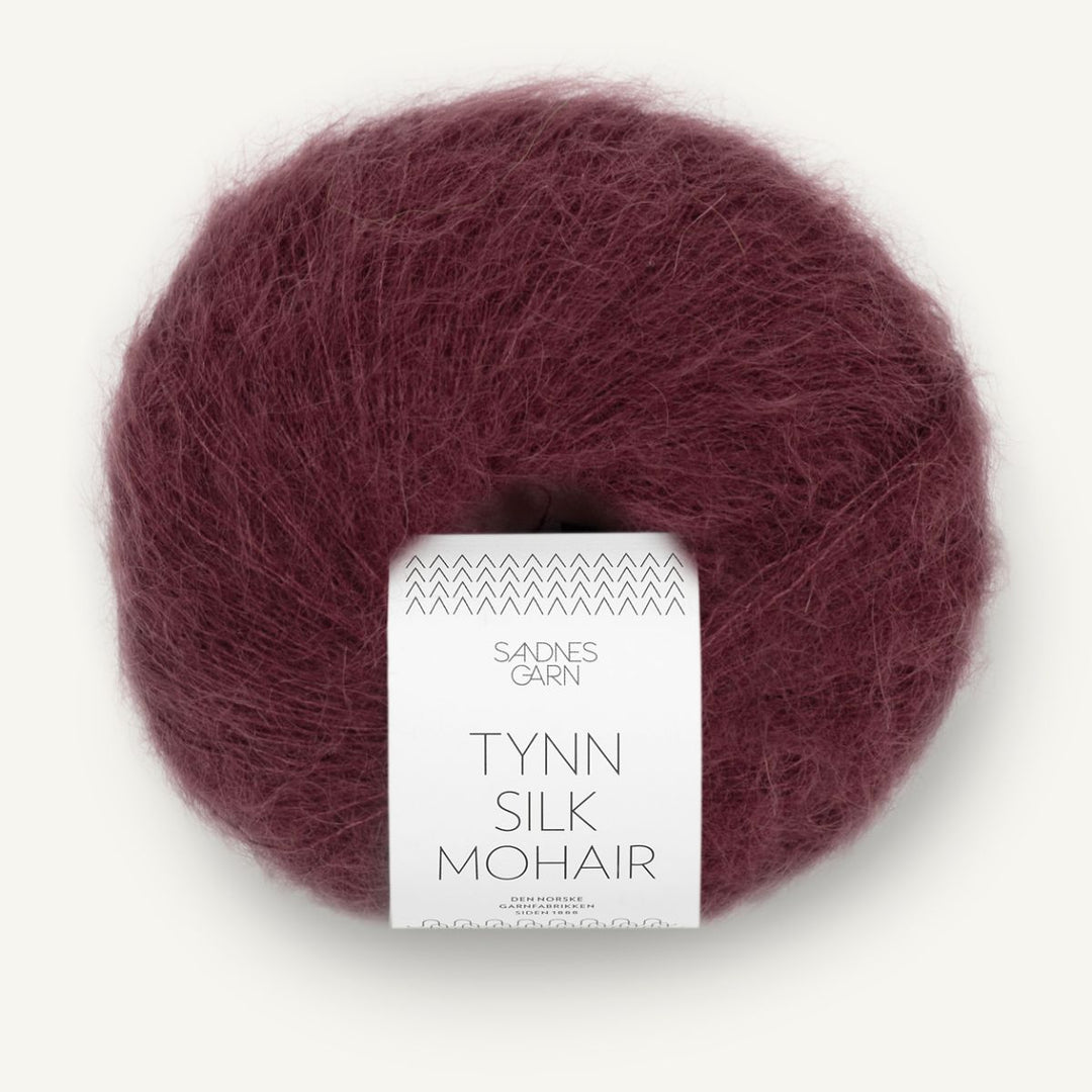 Tynd Silk Mohair garn fra Sandnes Garn Dyb burgunder