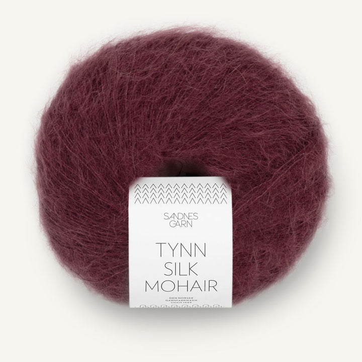 Tynd Silk Mohair garn fra Sandnes Garn Dyb burgunder