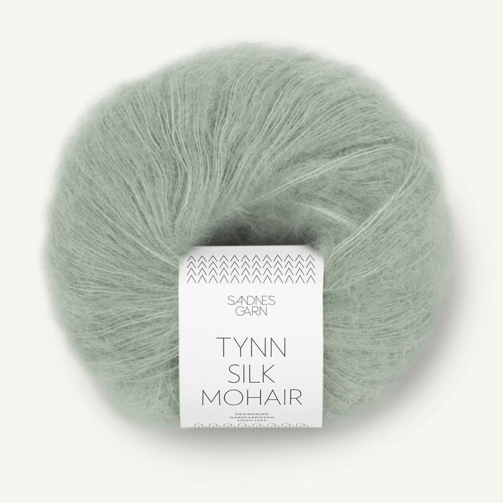 Tynd Silk Mohair garn fra Sandnes Garn Lys støvet grøn