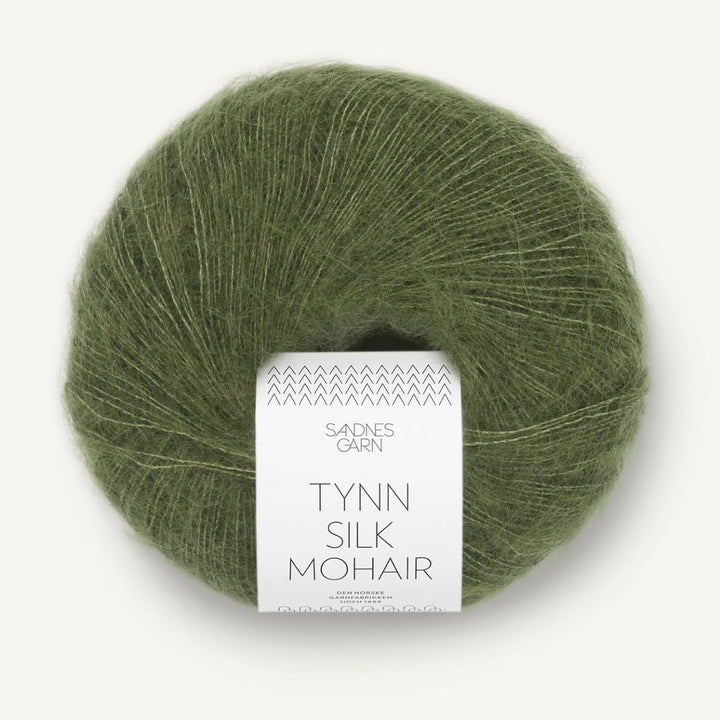 Tynd Silk Mohair garn fra Sandnes Garn Olivengrøn