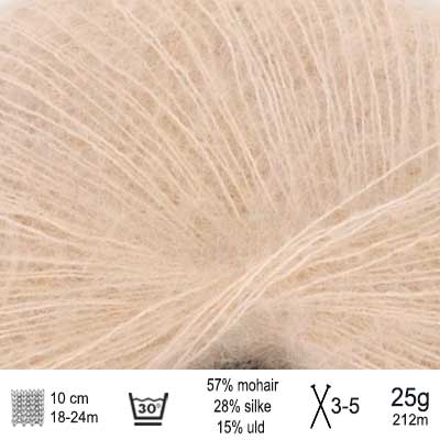 Tynd Silk Mohair garn fra Sandnes Garn beigemeleret