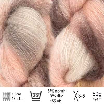 Tynd Silk Mohair Print Garn fra Sandnes Garn - KreStoffer