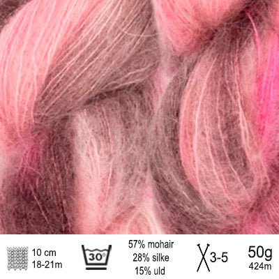 Tynd Silk Mohair Print Garn fra Sandnes Garn - KreStoffer