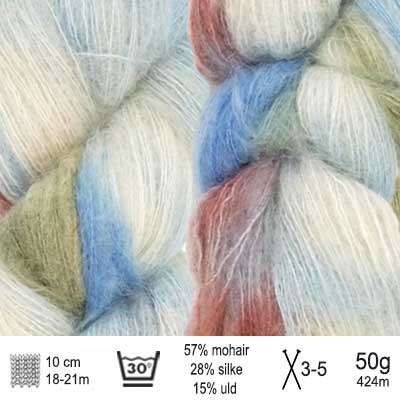 Tynd Silk Mohair Print Garn fra Sandnes Garn - KreStoffer