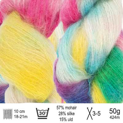 Tynd Silk Mohair Print Garn fra Sandnes Garn - KreStoffer