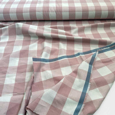Tynd twill med store tern, lyserød - KreStoffer