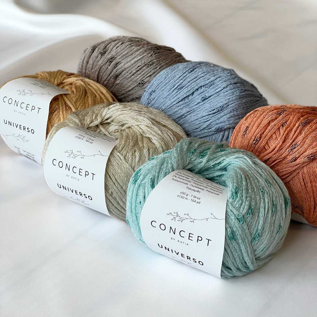 Universo viscose garn med glimmer fra Katia