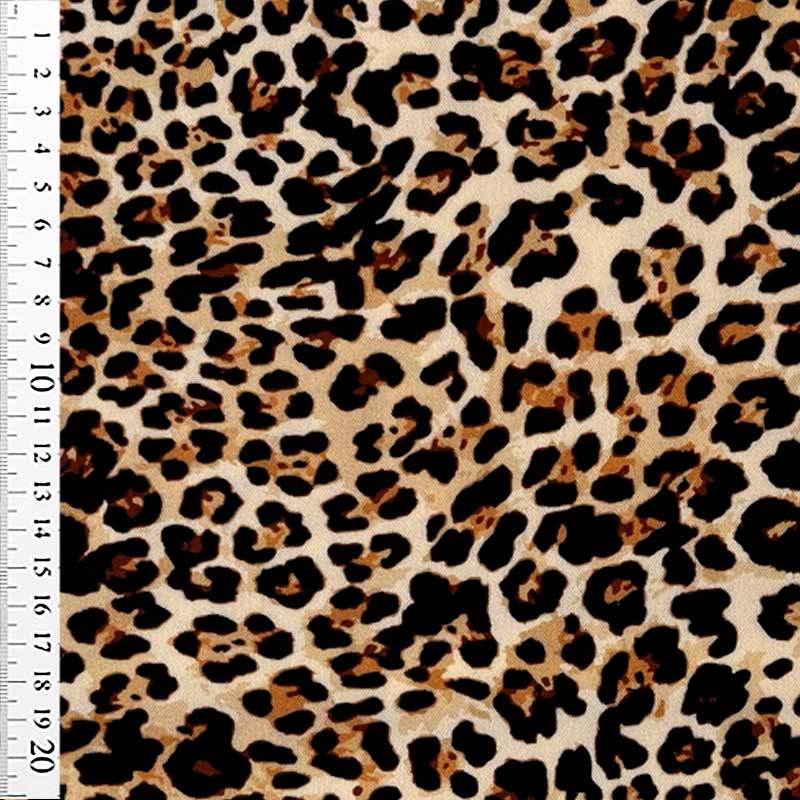 Fast viscose med lyst leopard print