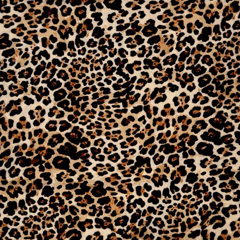 Fast viscose med lyst leopard print