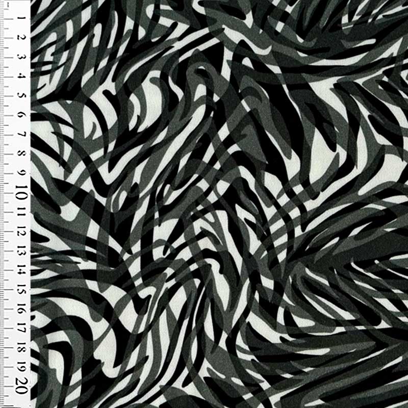 Fast viscose med abstrakt zebra print