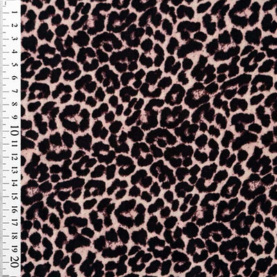 Fast viscose satin med leopard print