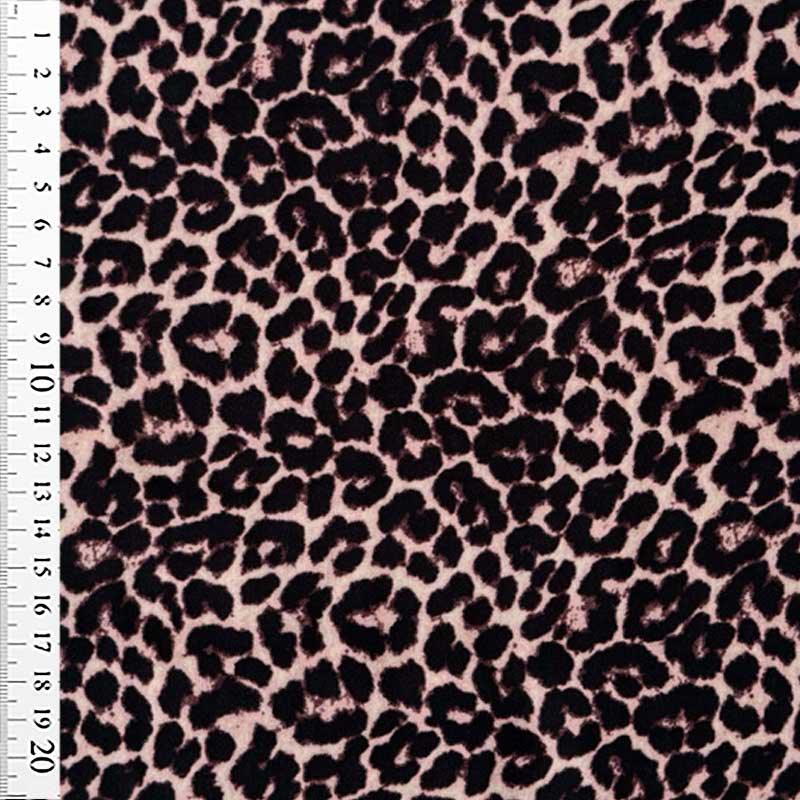Fast viscose satin med leopard print