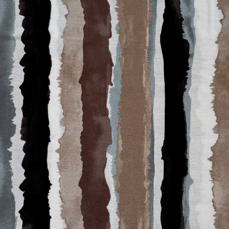 Fast viscose med malede striber i sort/brun/grå