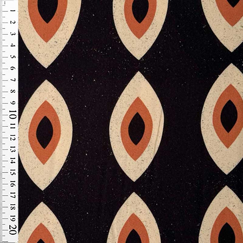 Fast viscose med skiftende geometrisk print